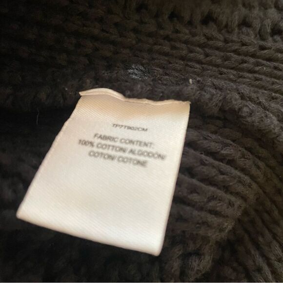 Derek Lam 10 Crosby Open Knit Black Cotton Lace Up V Neck Sweater Size SP - Picture 7 of 7